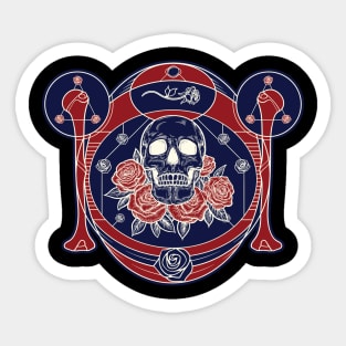 Skull and roses Sticker